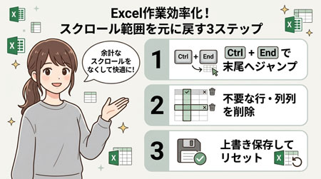 Excelスクロールバーの幅を元に戻すまとめ