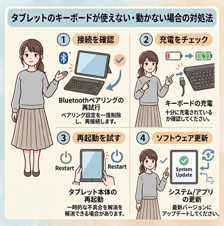 タブレットのキーボードが使えない・動かない場合の対処法