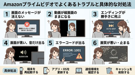 Amazonプライムビデオでよくあるトラブルと具体的な対処法