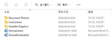 Templates のファイルの様子