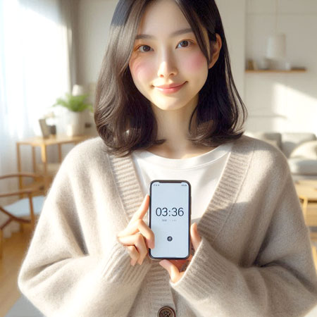 スマホを持ち上げると時計やロック画面が表示される
